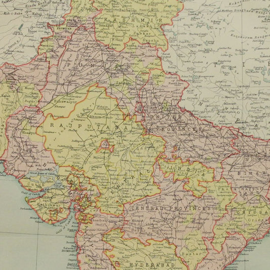 Original Antique Map c.1880 - India by The Edinburgh Geographical Institute, John Bartholomew & Son Ltd - ramblingsofasikh