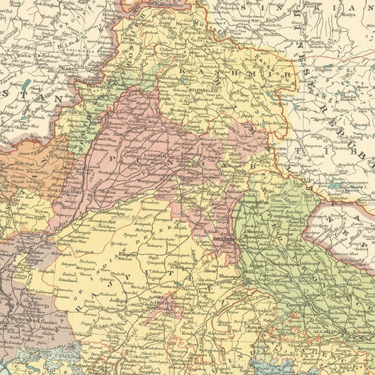 Original Antique Map c.1925 - India, North - West with Baluchistan - ramblingsofasikh