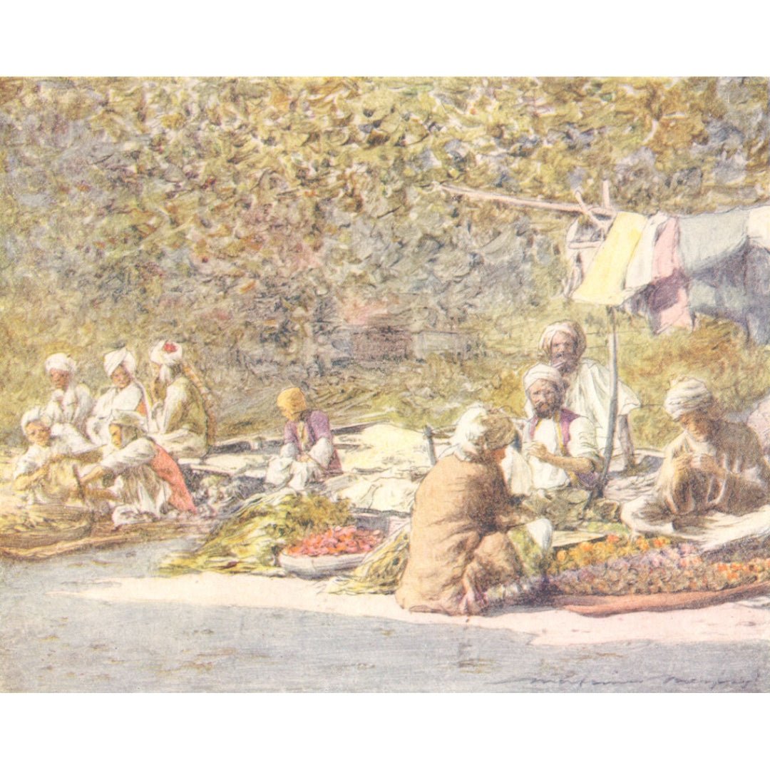 Original Antique Print 1905 - A Vegetable Market, Peshawar, Pakistan - ramblingsofasikh