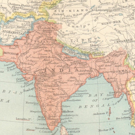 Original Vintage Map 1931 - The Indian Empire and Surrounding Countries - ramblingsofasikh