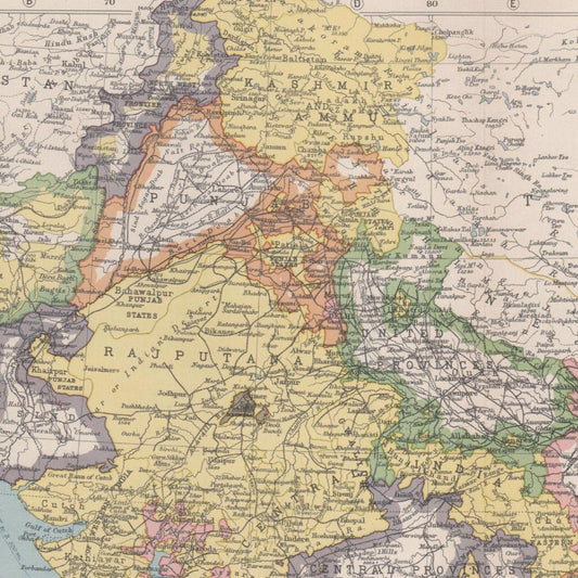 Original Vintage Map 1944 - India and Burma; Inset Ceylon - ramblingsofasikh