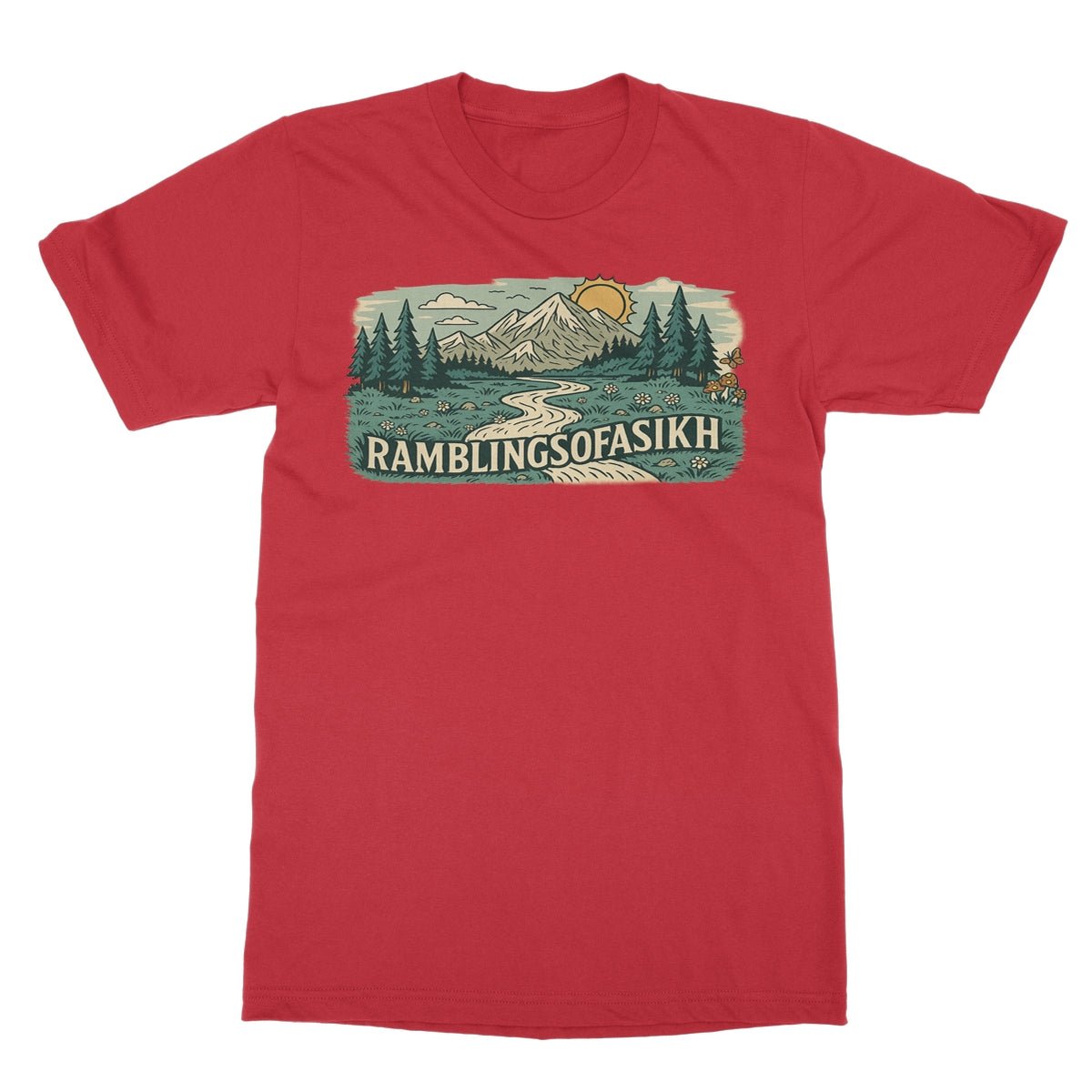 Wanderer’s Panorama Softstyle T-Shirt - ramblingsofasikh