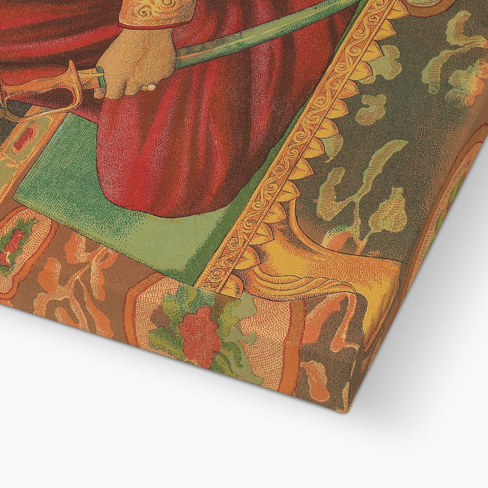 Guru Gobind Singh Ji with a Falcon, Chitra Shala Steam Press, Poona, circa 1900s Canvas
