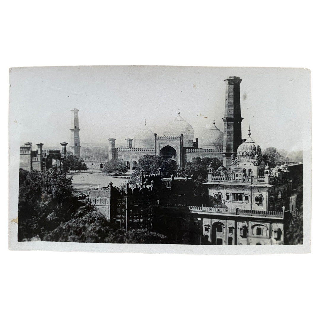 20th Century Reprint of Edward Sache's photograph of Ranjit Singh's Samadhi, Lahore Fort and Badshahi Mosque. - ramblingsofasikh