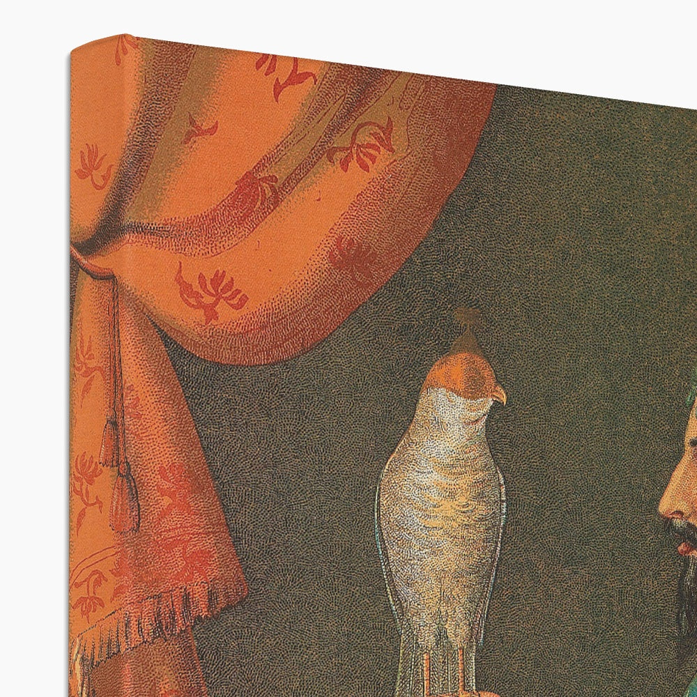 Guru Gobind Singh Ji with a Falcon, Chitra Shala Steam Press, Poona, circa 1900s Canvas