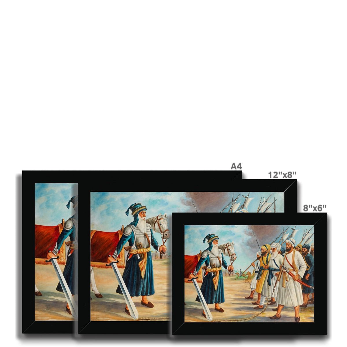 Baba Deep Singh By Bodhraj, circa 1984 Framed Print - ramblingsofasikh