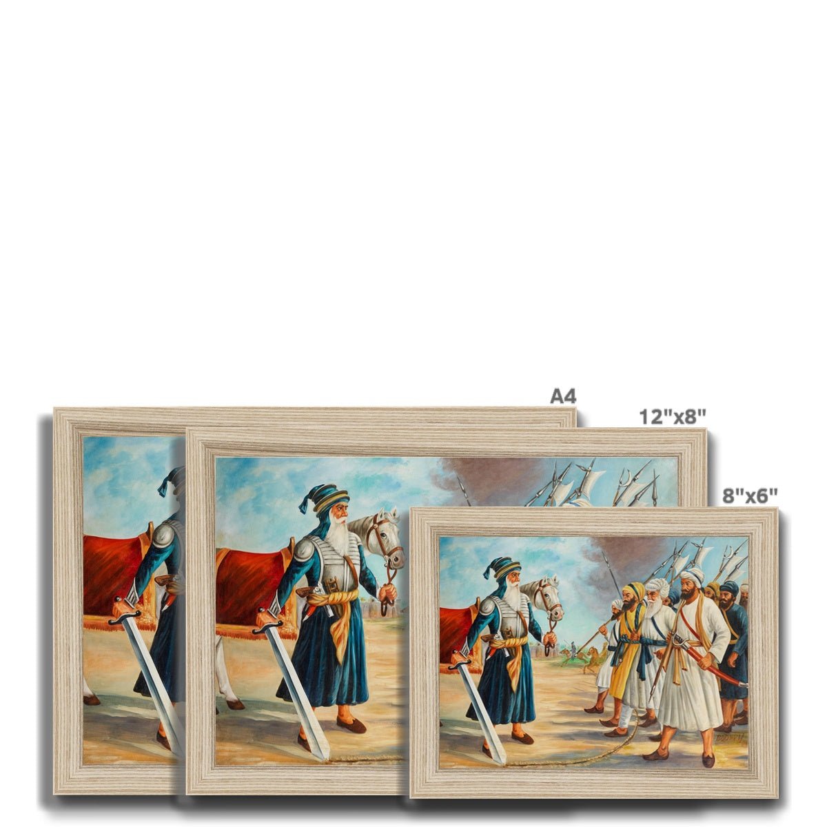 Baba Deep Singh By Bodhraj, circa 1984 Framed Print - ramblingsofasikh
