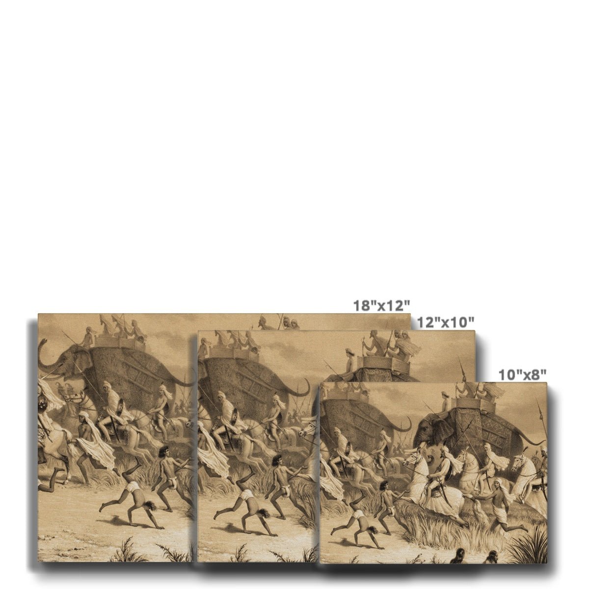 Cavalcade of Sikh Chieftains on Elephants, from 'Voyage in India', engraved by Louis Henri de Rudder (1807 - 81) pub. in London, 1858 Canvas - ramblingsofasikh