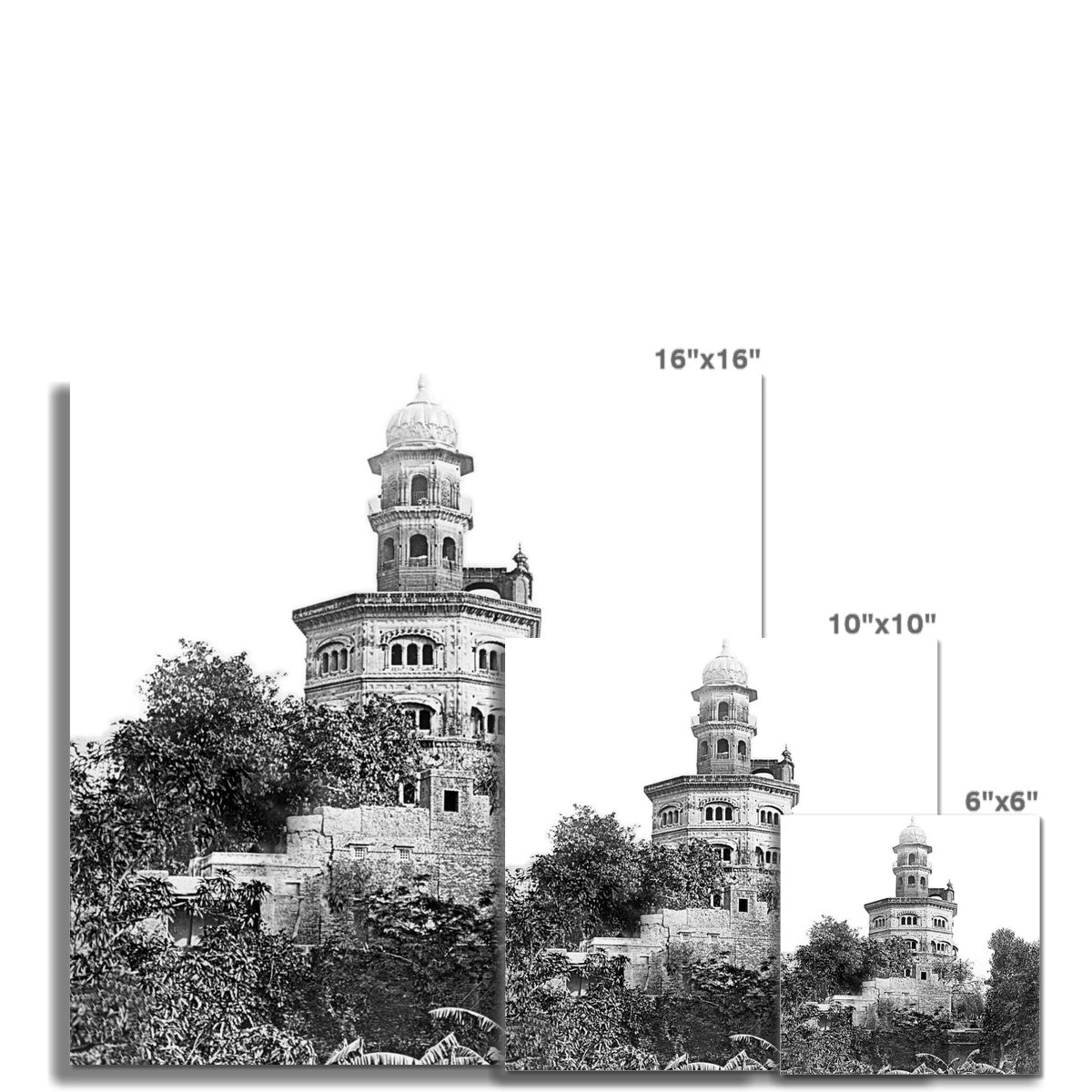 Gurdwara Baba Atal Rai Sahib Bunga, Punjab, circa 1890 Fine Art Print - ramblingsofasikh