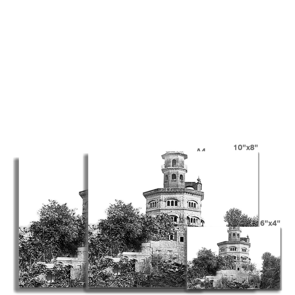 Gurdwara Baba Atal Rai Sahib Bunga, Punjab, circa 1890 Fine Art Print - ramblingsofasikh