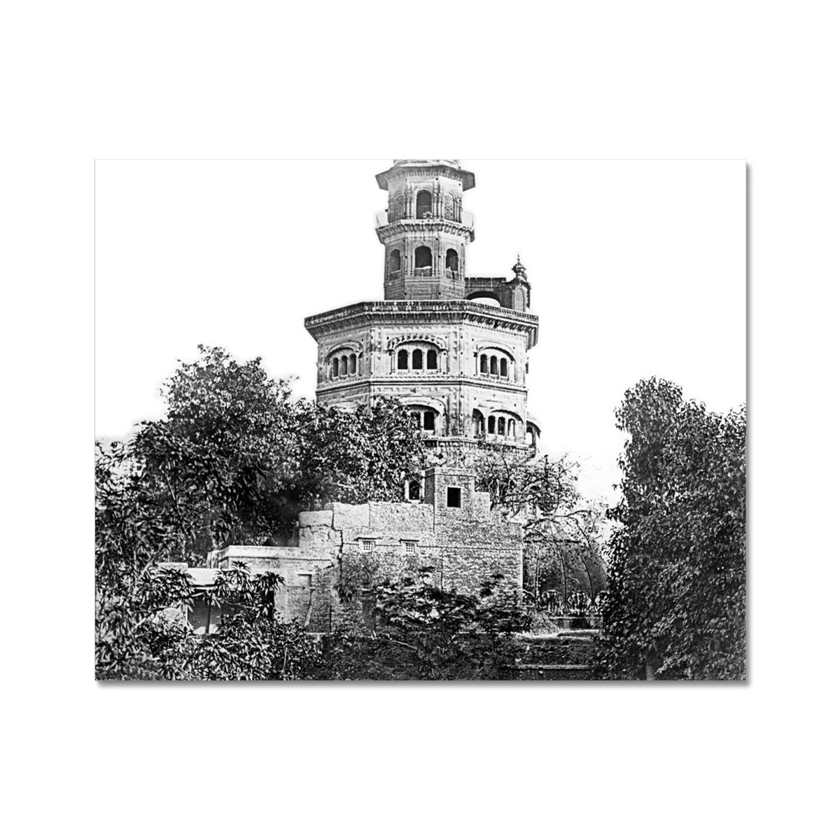 Gurdwara Baba Atal Rai Sahib Bunga, Punjab, circa 1890 Fine Art Print - ramblingsofasikh