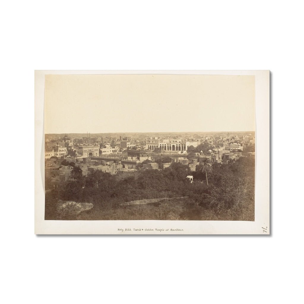 'Holy Sikh Tank & Golden Temple At Amrtisar", 1858 - 61 - Fine Art Print - ramblingsofasikh