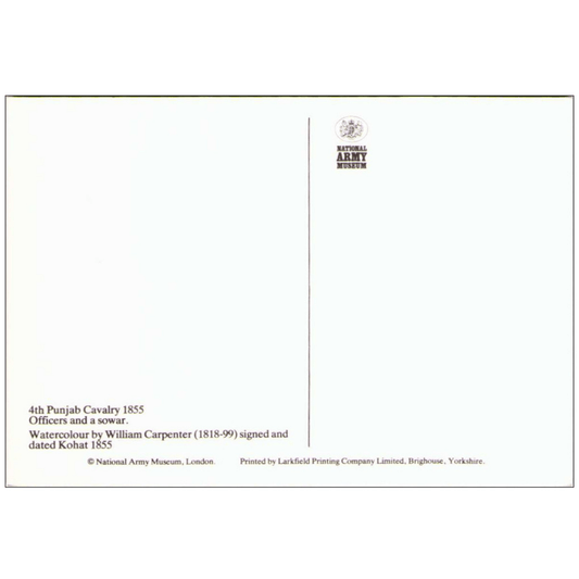 Punjab Cavalry, watercolour by William Carpenter, 1855 - Modern Reprint - ramblingsofasikh