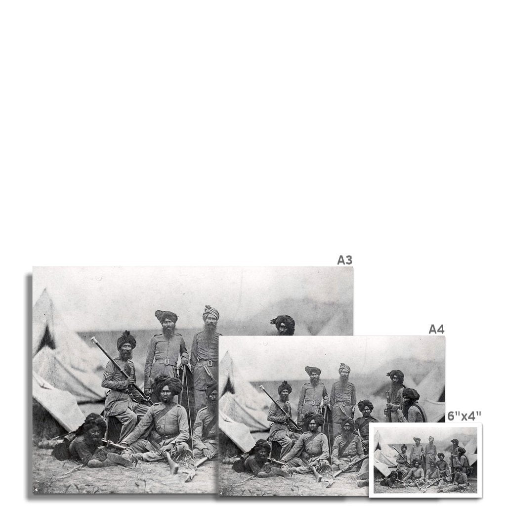 Sikh Officers of the British 15th Punjab Infantry Regiment - Fine Art Print - ramblingsofasikh