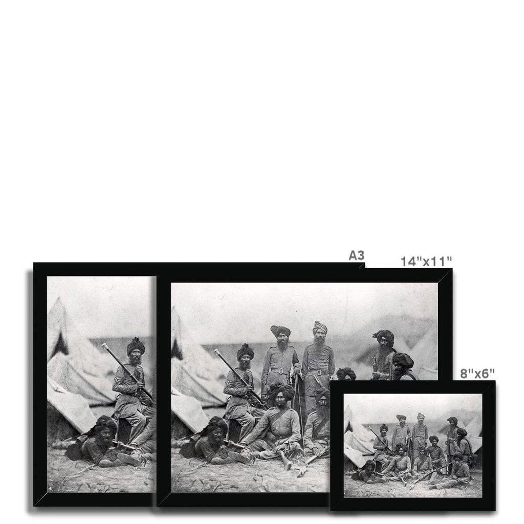 Sikh Officers of the British 15th Punjab Infantry Regiment - Framed Print - ramblingsofasikh