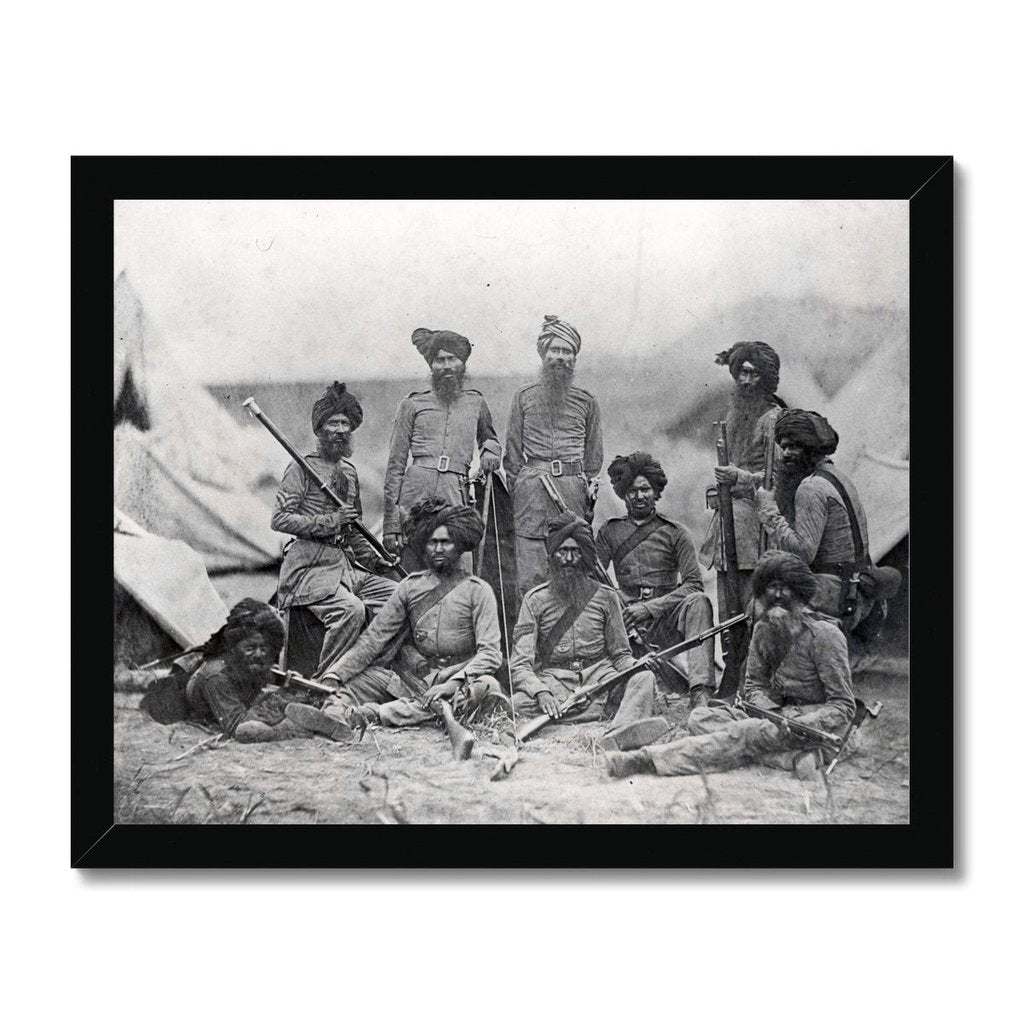 Sikh Officers of the British 15th Punjab Infantry Regiment - Framed Print - ramblingsofasikh