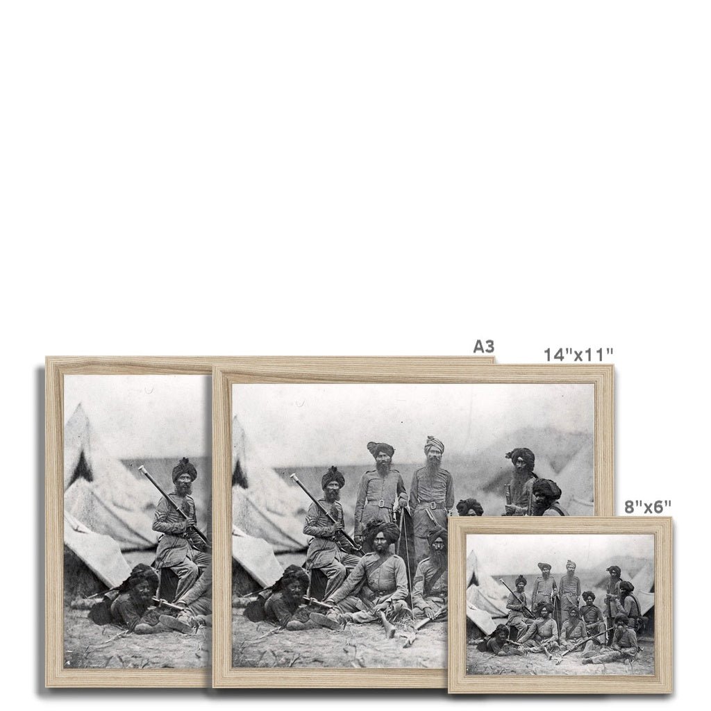 Sikh Officers of the British 15th Punjab Infantry Regiment - Framed Print - ramblingsofasikh