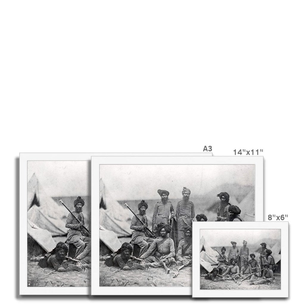 Sikh Officers of the British 15th Punjab Infantry Regiment - Framed Print - ramblingsofasikh