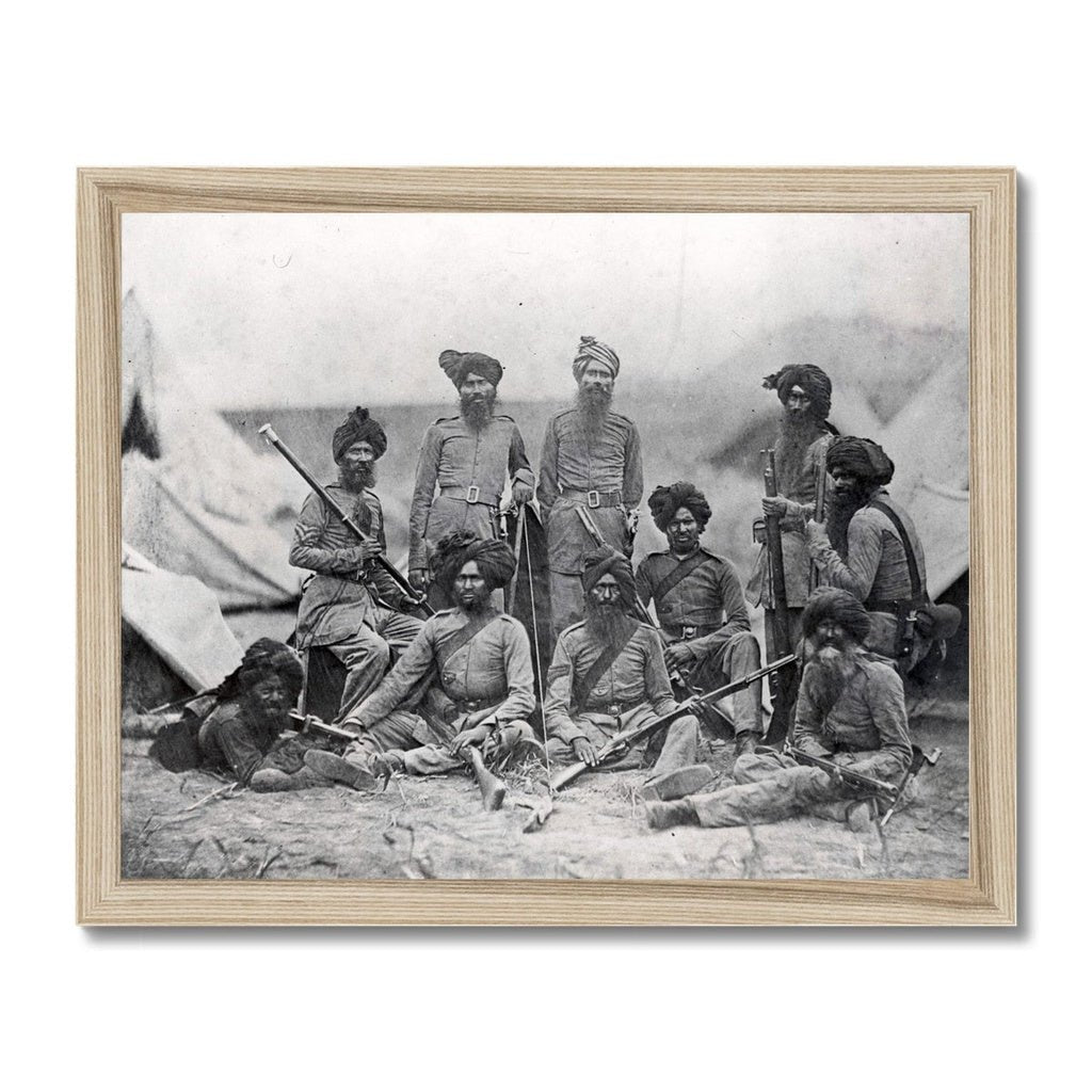 Sikh Officers of the British 15th Punjab Infantry Regiment - Framed Print - ramblingsofasikh