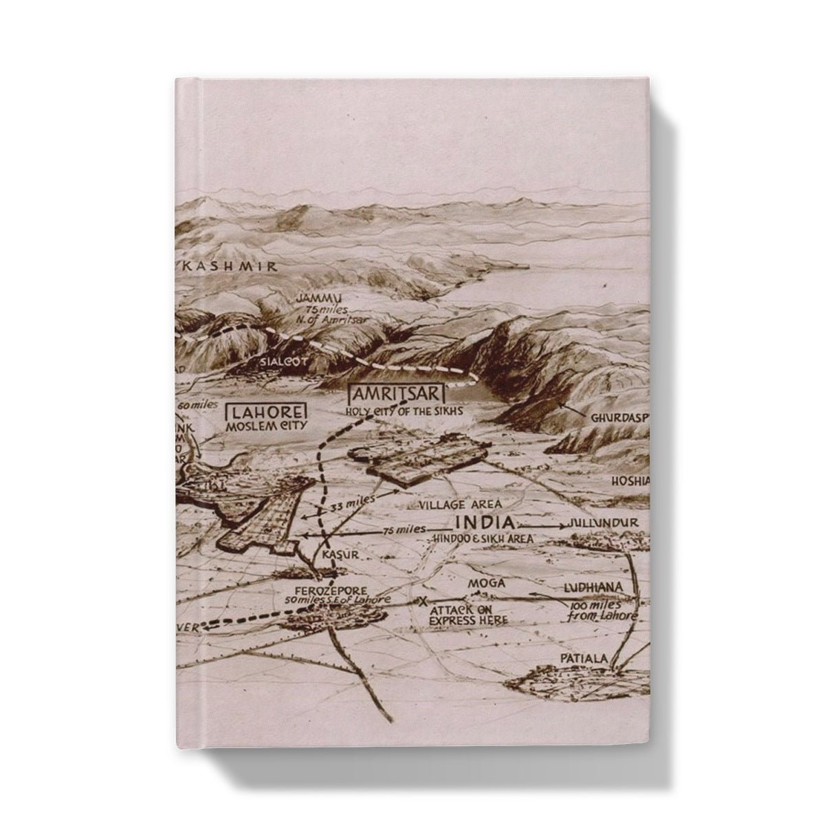 The Areas of Eastern & Western Punjab, 1947. Hardback Journal - ramblingsofasikh