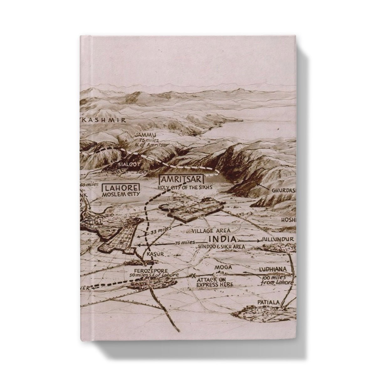 The Areas of Eastern & Western Punjab, 1947. Hardback Journal - ramblingsofasikh