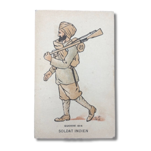 Guerre 1914, Soldat Indien - Used Antique French Postcard, Early 1900s