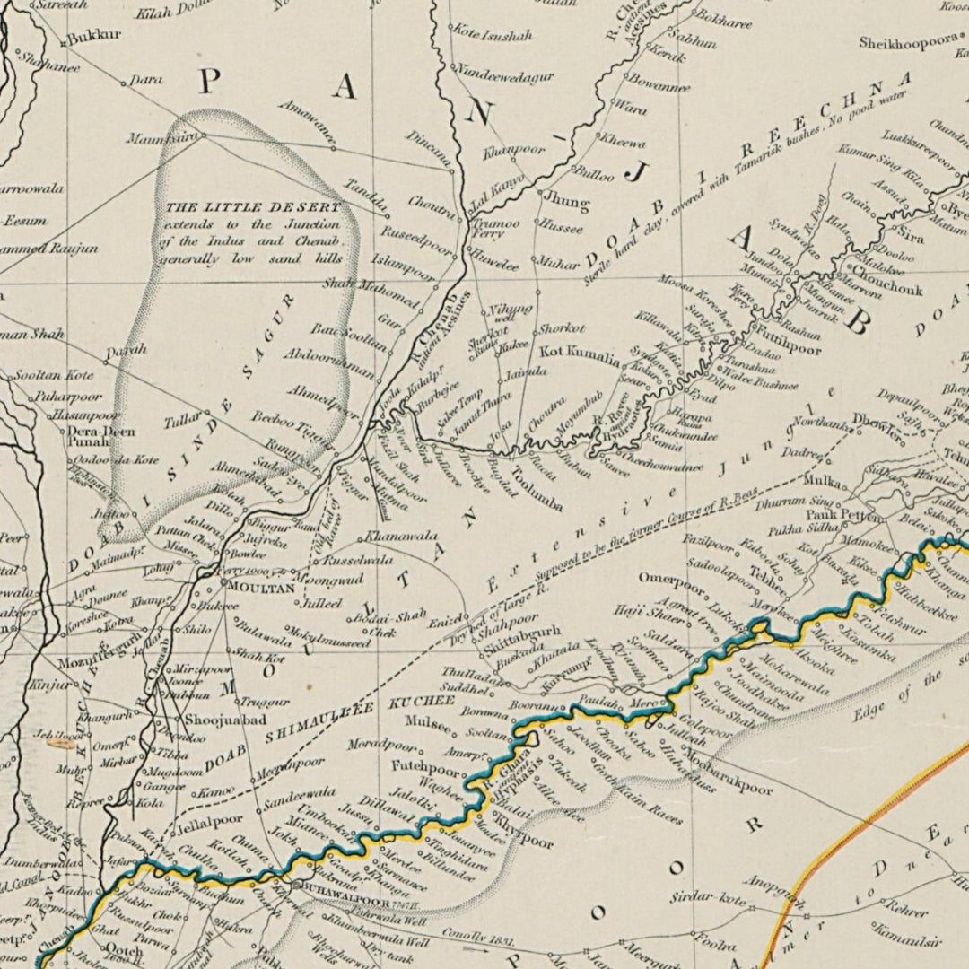 Chapman & Hall 1884 Map of the Punjab with part of Afghanistan, Kashmeer and Sinde