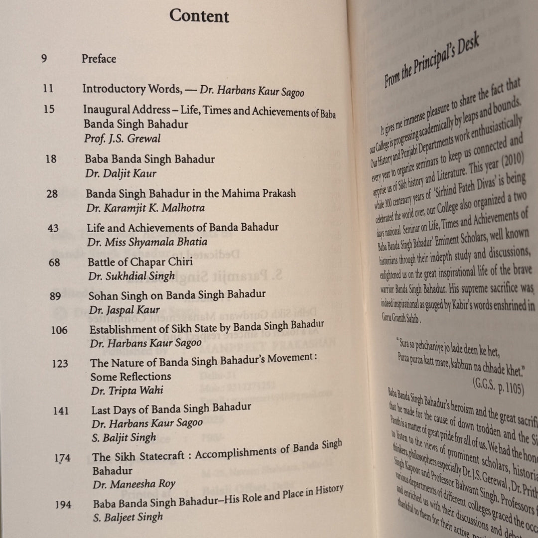Life, Times and Achievements of Banda Singh Bahadur by Dr. Harbans Kaur Sagoo