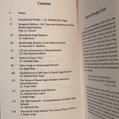 Life, Times and Achievements of Banda Singh Bahadur by Dr. Harbans Kaur Sagoo