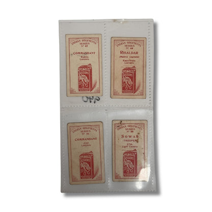 4 Original Wills’s Cigarette Cards Featuring the British Indian Army circa. 1912