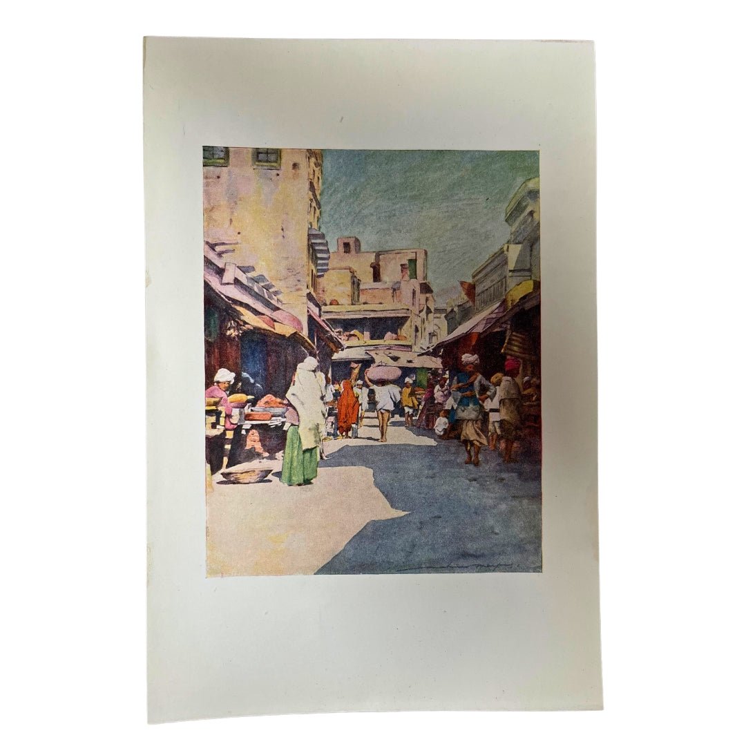 Original Antique Print 1905 - A Bazaar in Amritsar, India - ramblingsofasikh