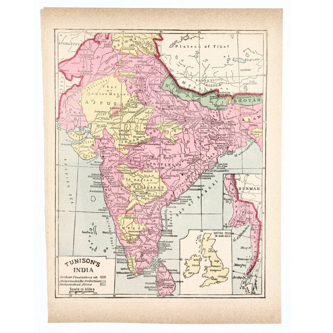 Tunison’s 1891 Map of India – British Territories, Protectorates & Independent States - ramblingsofasikh