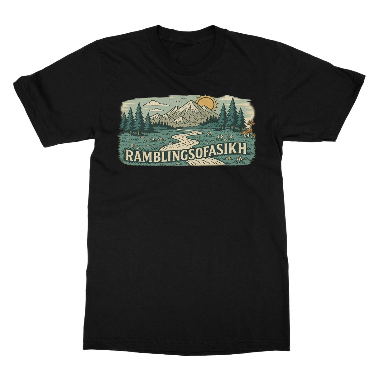 Wanderer’s Panorama Softstyle T-Shirt - ramblingsofasikh
