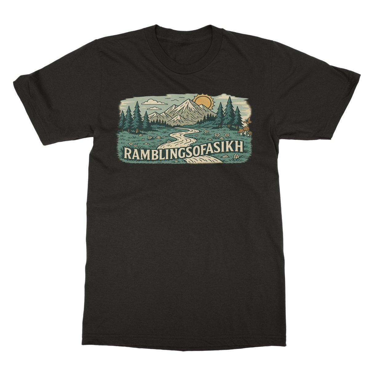 Wanderer’s Panorama Softstyle T-Shirt - ramblingsofasikh