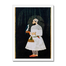 Load image into Gallery viewer, Contemporary painting of Guru Hargobind Sahib Ji. Provincial Mughal school, Deccan, mid-17th century Framed Print
