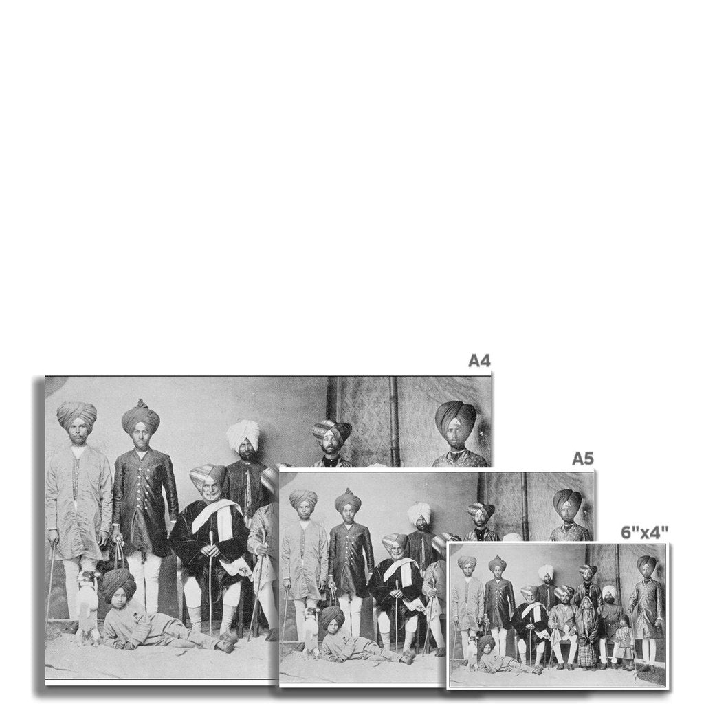 British Indian Army Officer and Family Fine Art Print - ramblingsofasikh