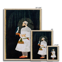 Load image into Gallery viewer, Contemporary painting of Guru Hargobind Sahib Ji. Provincial Mughal school, Deccan, mid-17th century Framed Print
