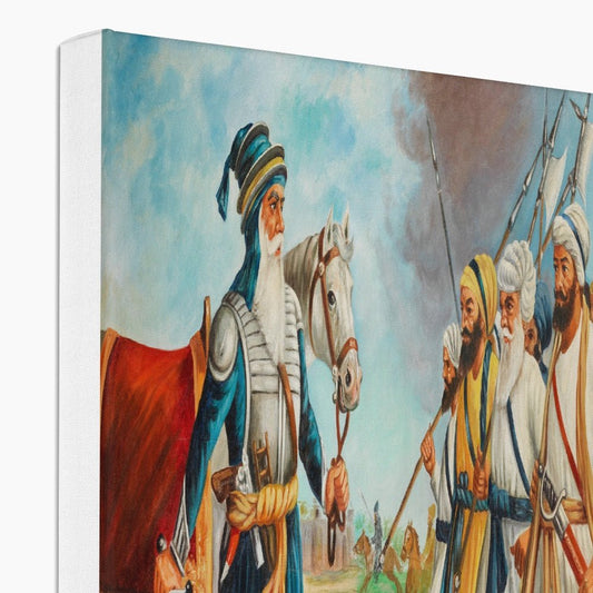 Baba Deep Singh By Bodhraj, circa 1984 Canvas - ramblingsofasikh