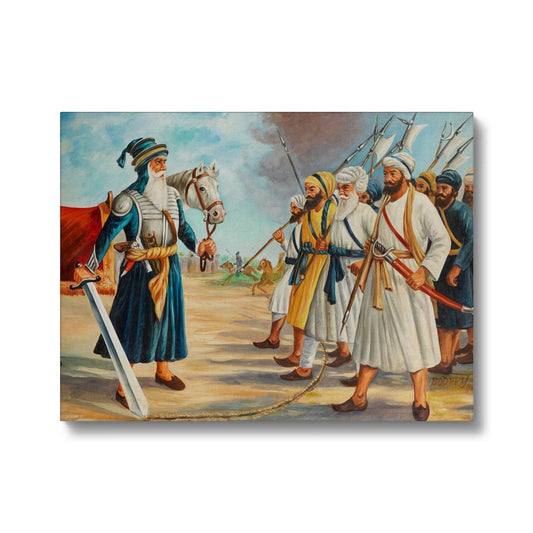 Baba Deep Singh By Bodhraj, circa 1984 Canvas - ramblingsofasikh