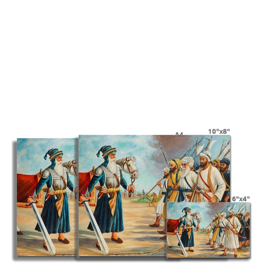 Baba Deep Singh By Bodhraj, circa 1984 Fine Art Print - ramblingsofasikh