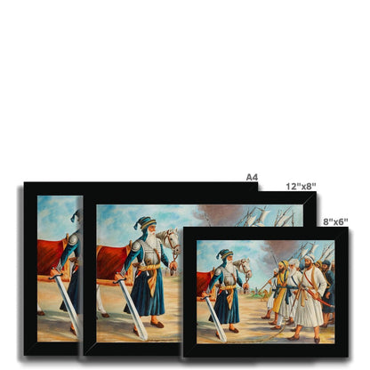 Baba Deep Singh By Bodhraj, circa 1984 Framed Print - ramblingsofasikh