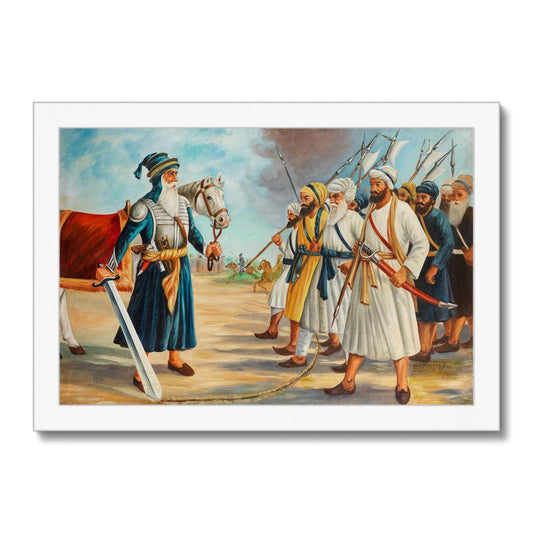 Baba Deep Singh By Bodhraj, circa 1984 Framed Print - ramblingsofasikh