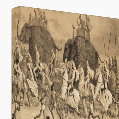 Cavalcade of Sikh Chieftains on Elephants, from 'Voyage in India', engraved by Louis Henri de Rudder (1807 - 81) pub. in London, 1858 Canvas - ramblingsofasikh