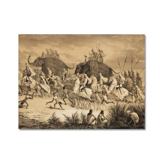 Cavalcade of Sikh Chieftains on Elephants, from 'Voyage in India', engraved by Louis Henri de Rudder (1807 - 81) pub. in London, 1858 Fine Art Print - ramblingsofasikh