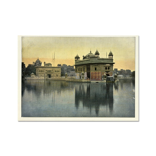 Vintage colourised photograph of Sri Harmandir Sahib, Amritsar, late 19th Century Fine Art Print - ramblingsofasikh