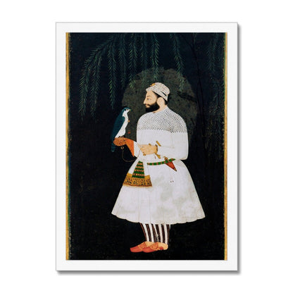 Contemporary painting of Guru Hargobind Sahib Ji. Provincial Mughal school, Deccan, mid - 17th century Framed Print - ramblingsofasikh