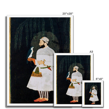 Contemporary painting of Guru Hargobind Sahib Ji. Provincial Mughal school, Deccan, mid - 17th century Framed Print - ramblingsofasikh