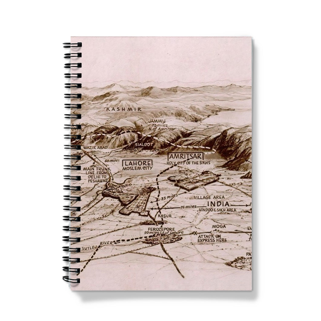 The Areas of Eastern & Western Punjab, 1947. Notebook