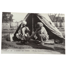 Load image into Gallery viewer, L&#39;armee Des Indes - Hindous furmant la pipe indienne, 1914 - Used Antique Postcard - ramblingsofasikh
