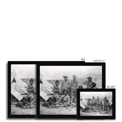 Sikh Officers of the British 15th Punjab Infantry Regiment - Framed Print - ramblingsofasikh